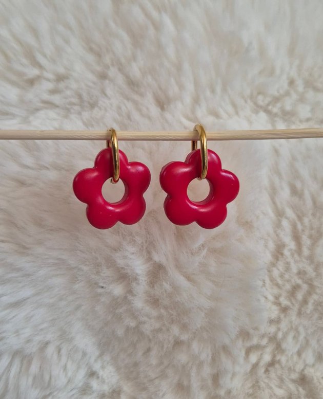 Paire de pampilles Nova rouge